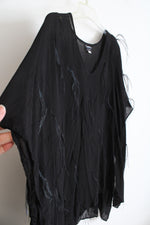 Vintage Black Sheer Feather Poncho Top | One Size