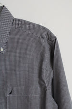 Nautica Black and White Checkered Button Down Slim Fit Long Sleeve Shirt | M