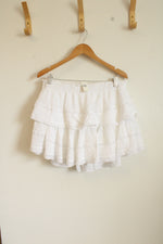 NEW Aerie White Cotton Tiered Mini Skirt | XL