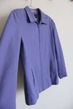 Harris/Wallace Wool Blend Blue Zip Up Jacket | 6
