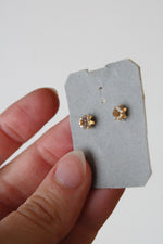 14K Yellow Gold Crystal Stud Earrings