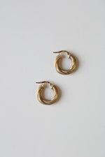 14K Yellow Gold Twist Mattified Earrings