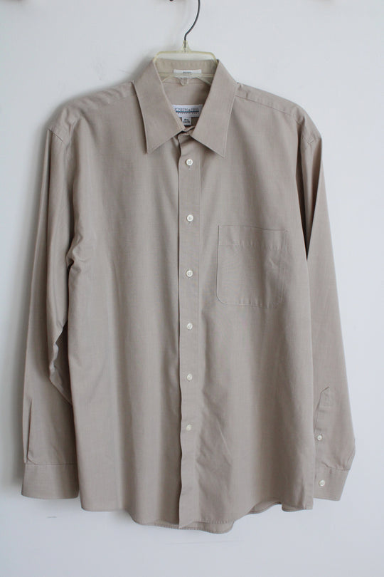 Joseph & Feiss Tan Button Down Long Sleeve Shirt | M