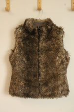 Gap Reversible Brown Puffer & Faux Fur Zipper Vest | 8/10