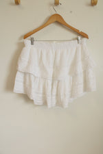 NEW Aerie White Cotton Tiered Mini Skirt | XL
