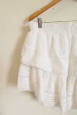 NEW Aerie White Cotton Tiered Mini Skirt | XL