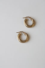 14K Yellow Gold Twist Mattified Earrings