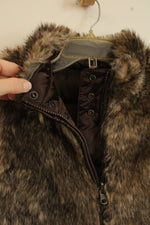 Gap Reversible Brown Puffer & Faux Fur Zipper Vest | 8/10