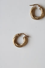 14K Yellow Gold Twist Mattified Earrings