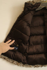 Gap Reversible Brown Puffer & Faux Fur Zipper Vest | 8/10