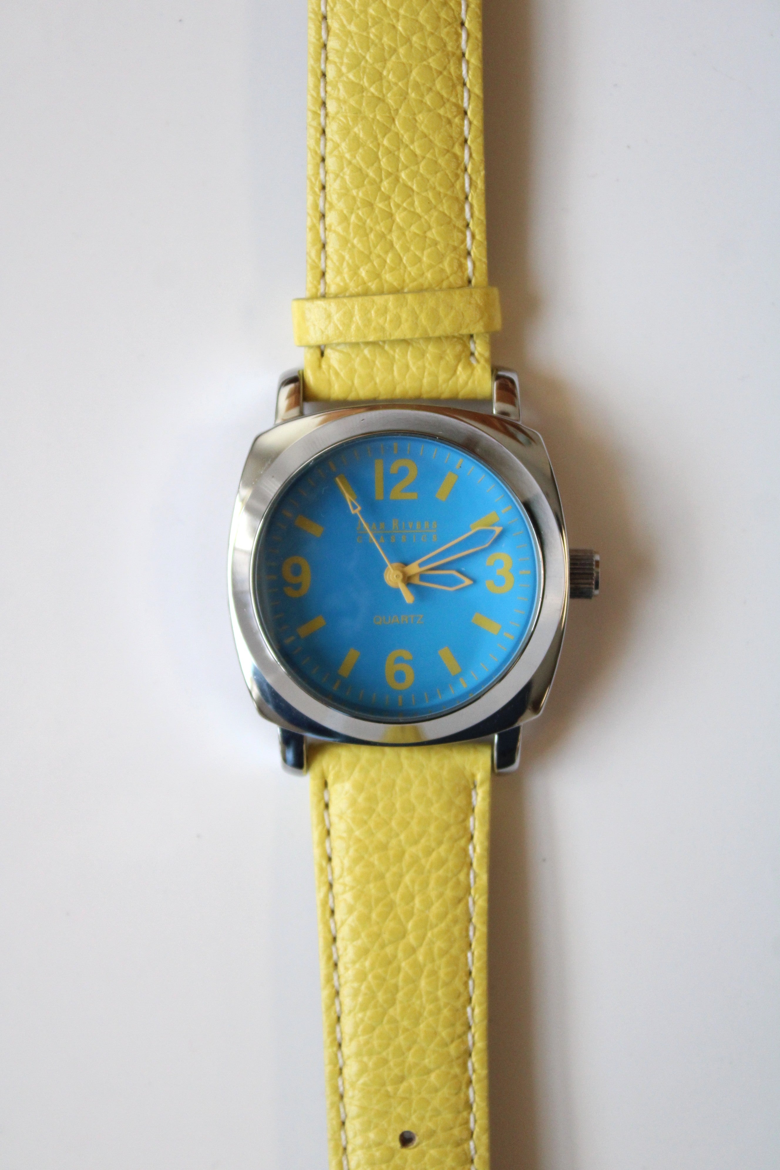 Joan Rivers Classic Yellow Genuine Leather Watch