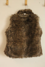 Gap Reversible Brown Puffer & Faux Fur Zipper Vest | 8/10
