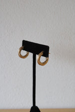 14K Yellow Gold Twist Mattified Earrings