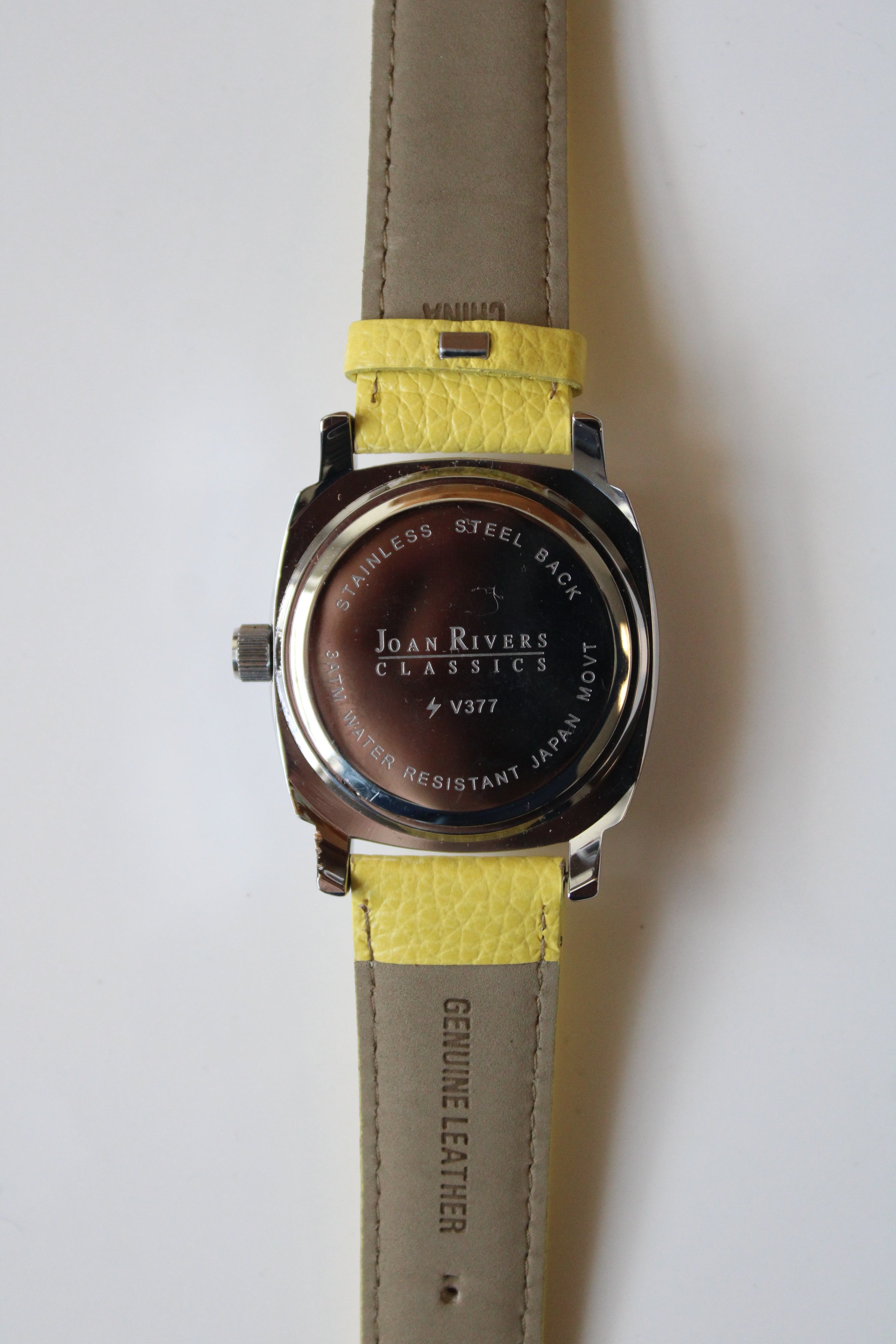 Joan Rivers Classic Yellow Genuine Leather Watch