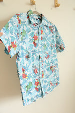 Marvel Blue Tropical Print Short Sleeved Button Down Shirt | M