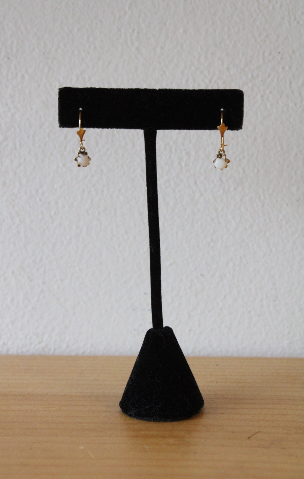 14K Yellow Gold Opal Dangle Earrings