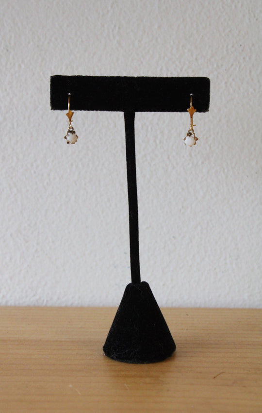 14K Yellow Gold Opal Dangle Earrings