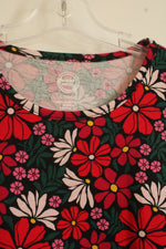 Wonder Nation Red Green and Pink Floral Print SL Dress with Pockets | 10/12