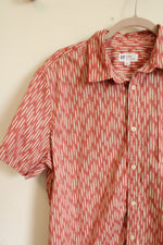 Gap Slim Fit Stretch Soft Poplin Terracotta Button Down Short Sleeved Shirt | L