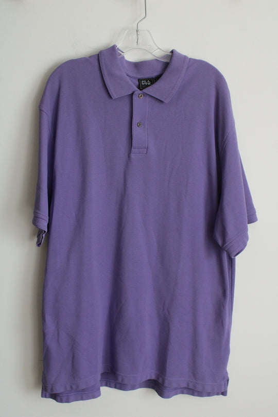 Jos. A. Bank Lavender Quarter Button Short Sleeve Shirt | 2XL