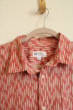 Gap Slim Fit Stretch Soft Poplin Terracotta Button Down Short Sleeved Shirt | L