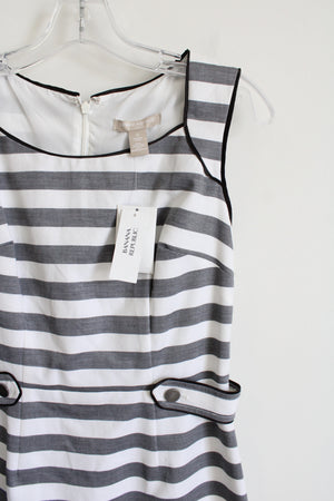 Banana Republic Gray White Striped Fitted Dress | 0 Jubilee Thrift Banana Republic Gray White Striped Fitted Dress | 0 Jubilee Thrift