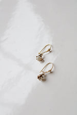14K Yellow Gold Opal Dangle Earrings