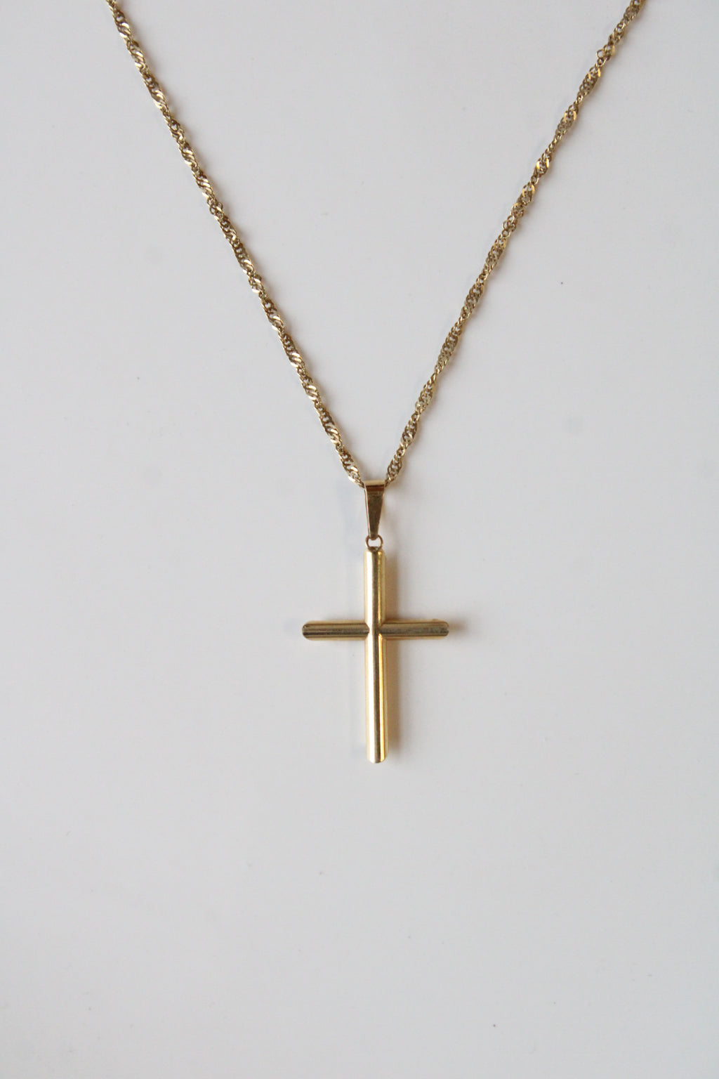 14K Yellow Gold Cross Necklace