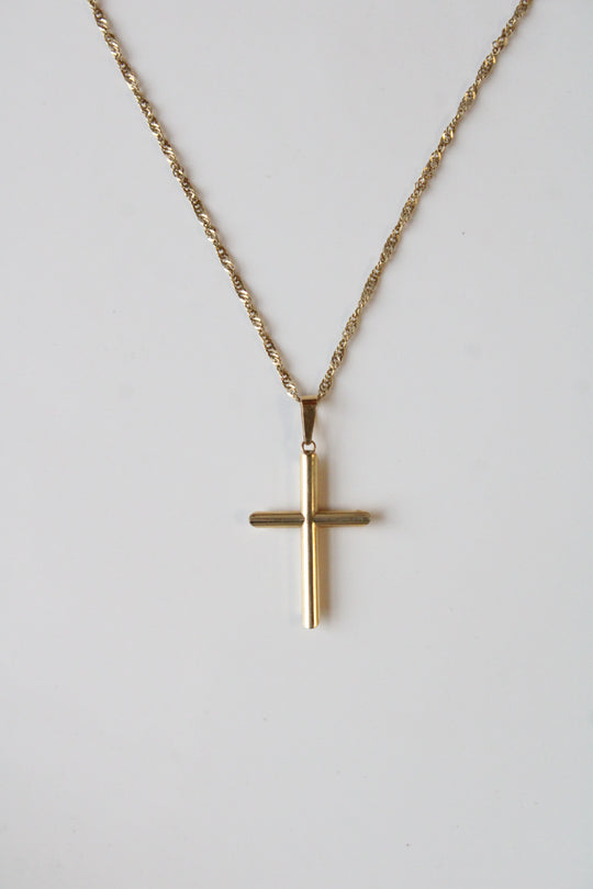 14K Yellow Gold Cross Necklace
