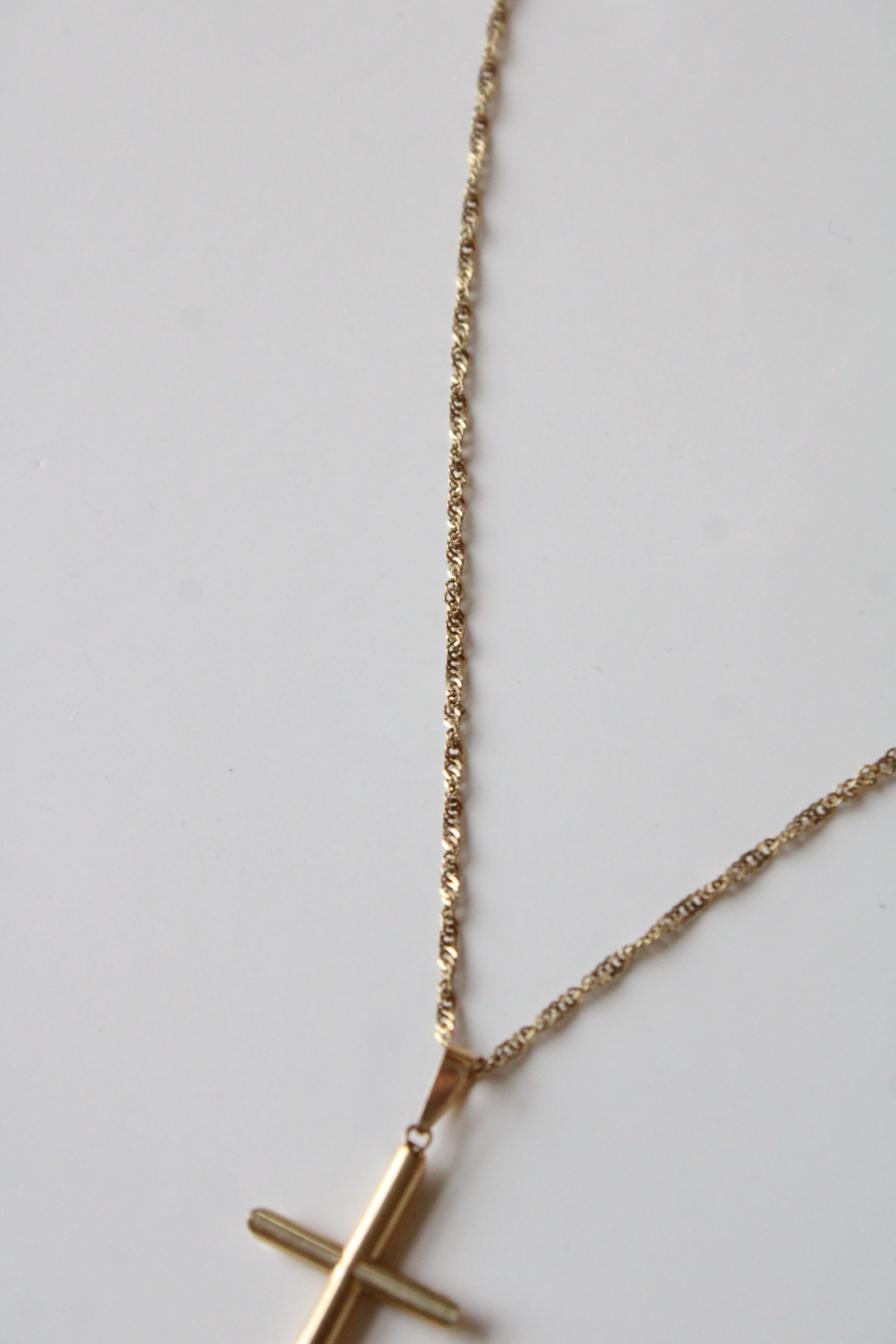 14K Yellow Gold Cross Necklace