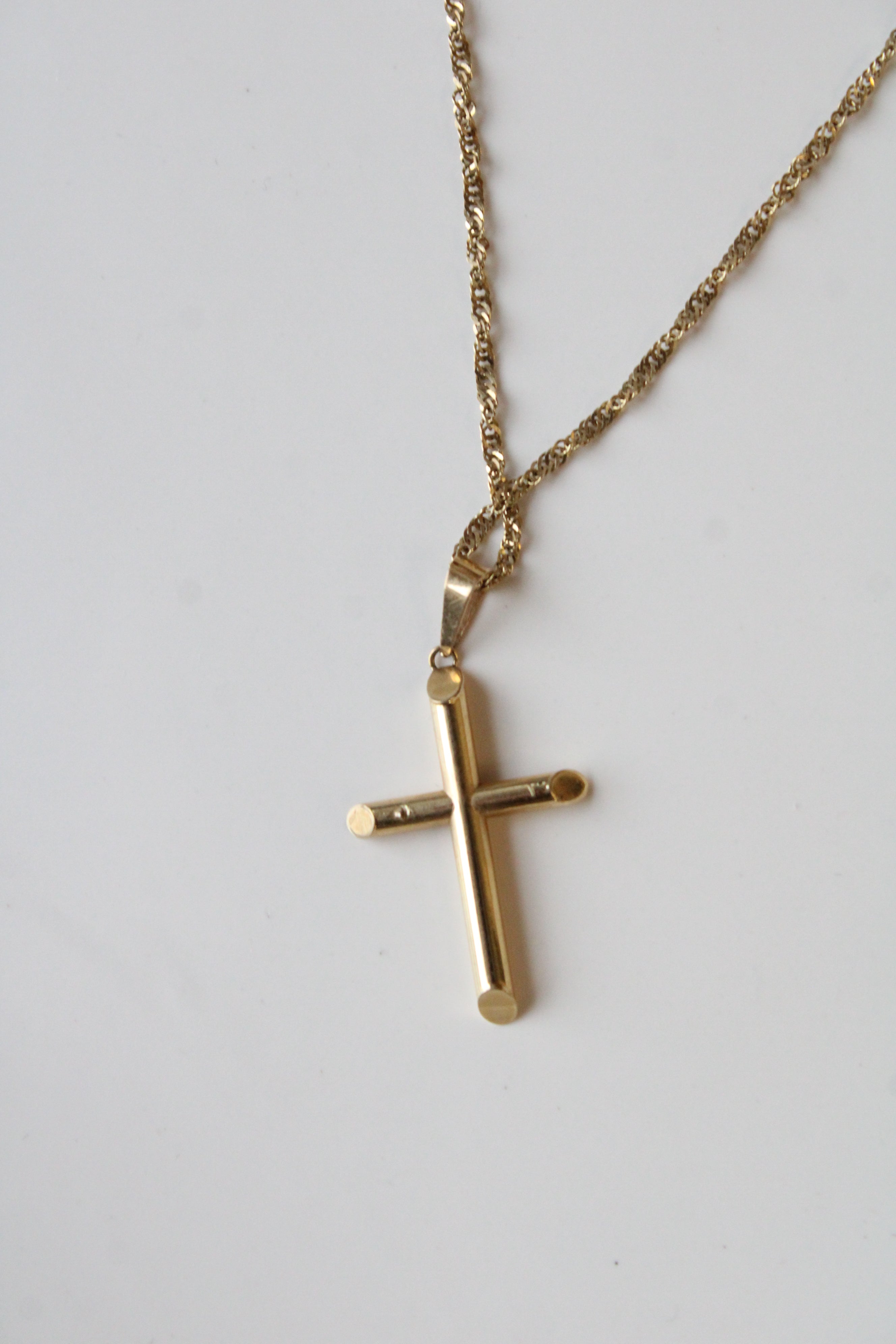 14K Yellow Gold Cross Necklace