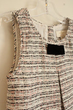 Kate Spade White Gray and Pink Tweed Dress with Velvet Bow | 3