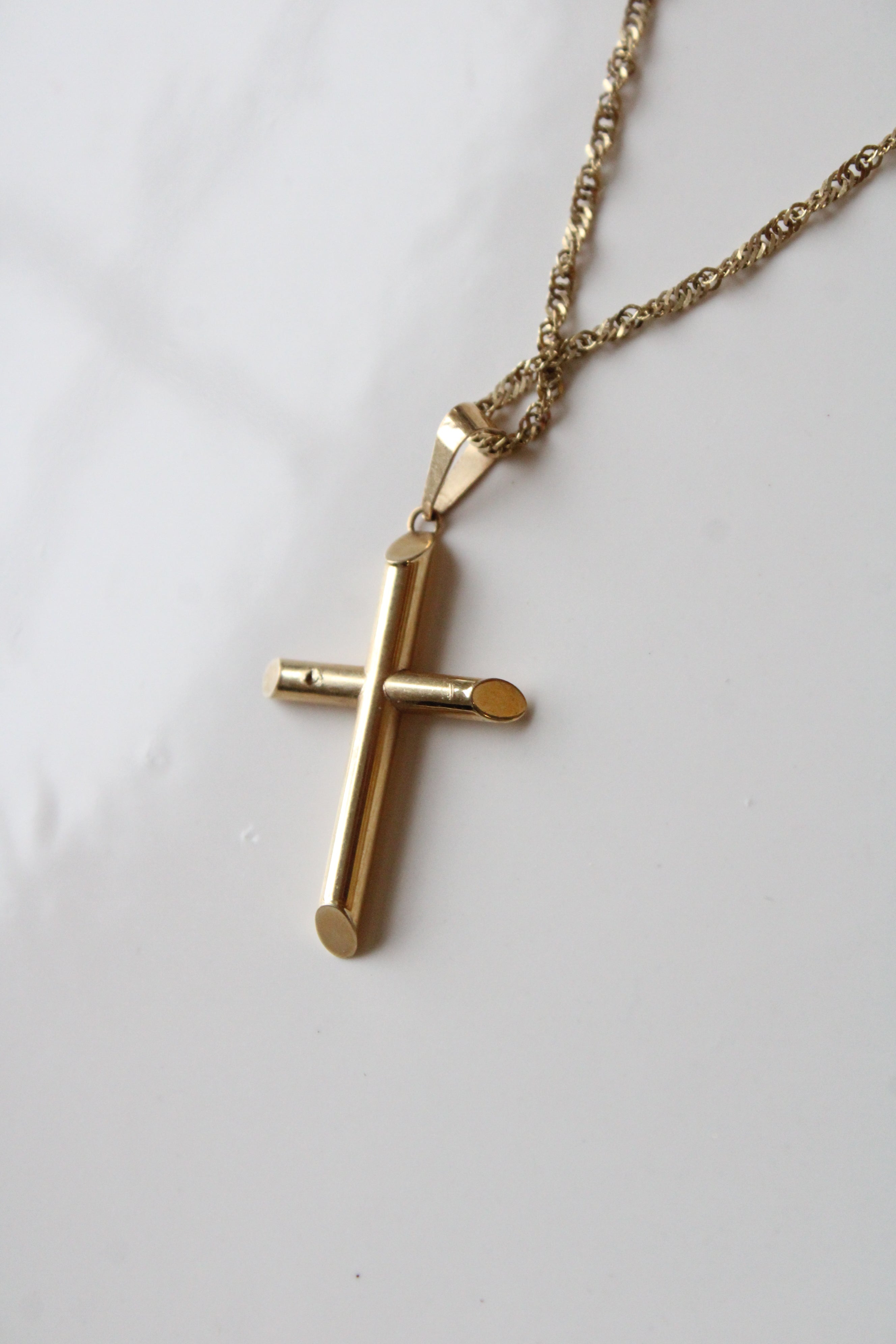 14K Yellow Gold Cross Necklace
