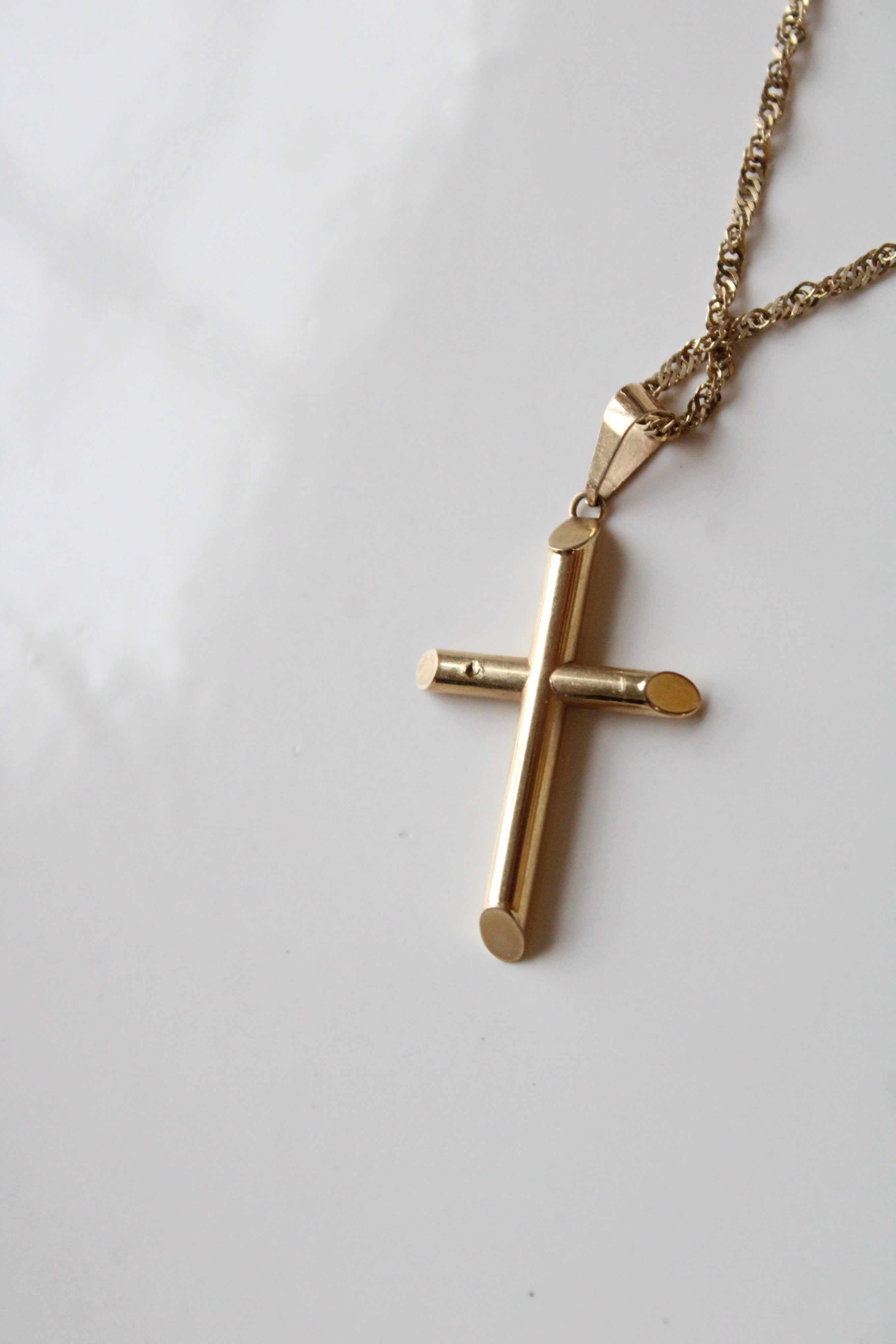 14K Yellow Gold Cross Necklace