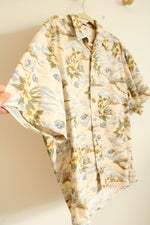 Pierre Cardin Pale Yellow Hawaiian Button Down Short Sleeved Shirt | L
