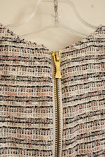 Kate Spade White Gray and Pink Tweed Dress with Velvet Bow | 3