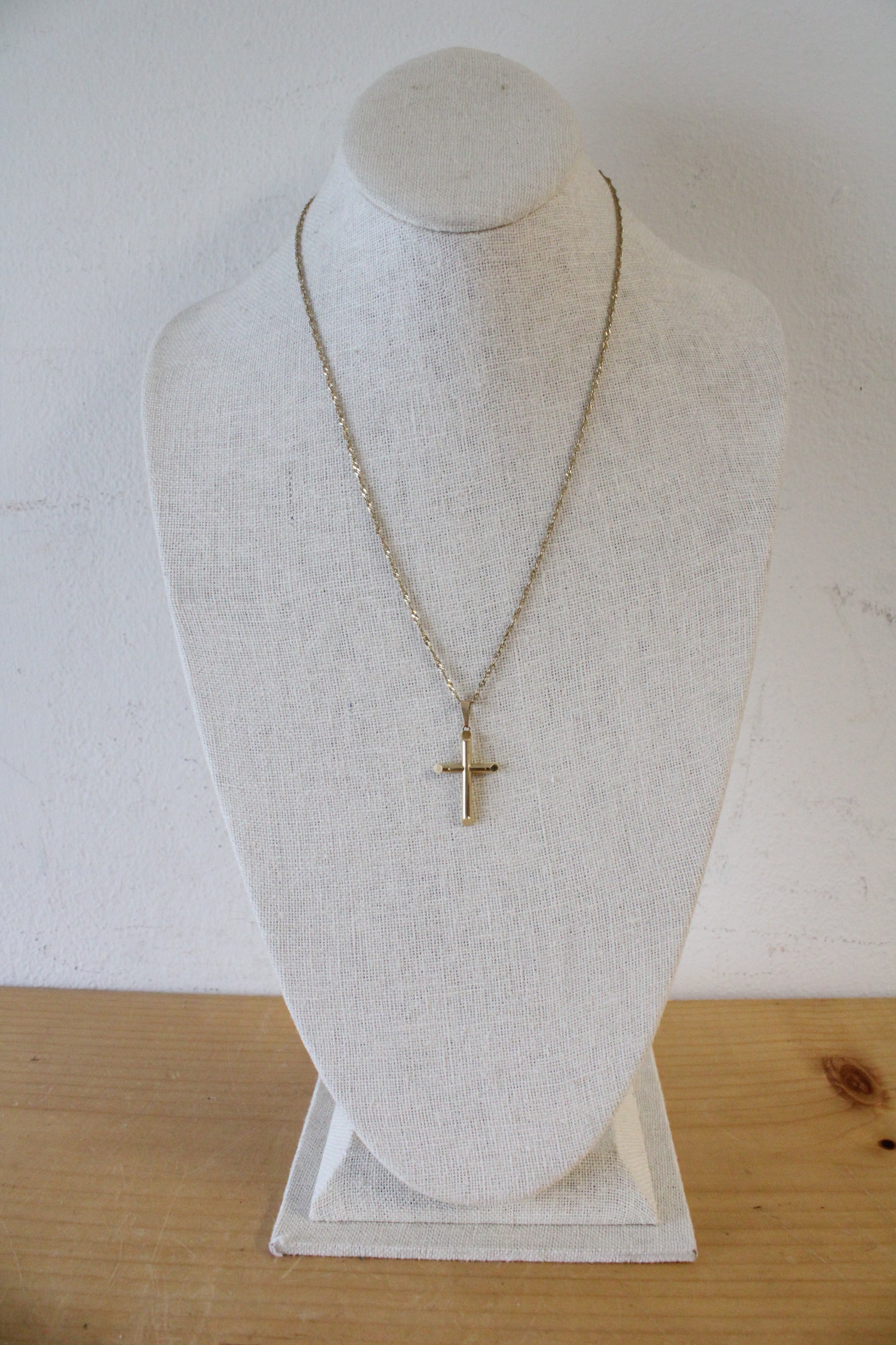 14K Yellow Gold Cross Necklace