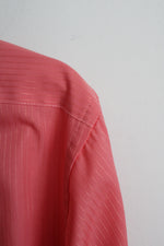 Van Heusen Corral Red Satin Stripe Button Down Long Sleeve Shirt | M