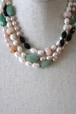 Genuine Freshwater Pearl & Glass Beaded Long Necklace