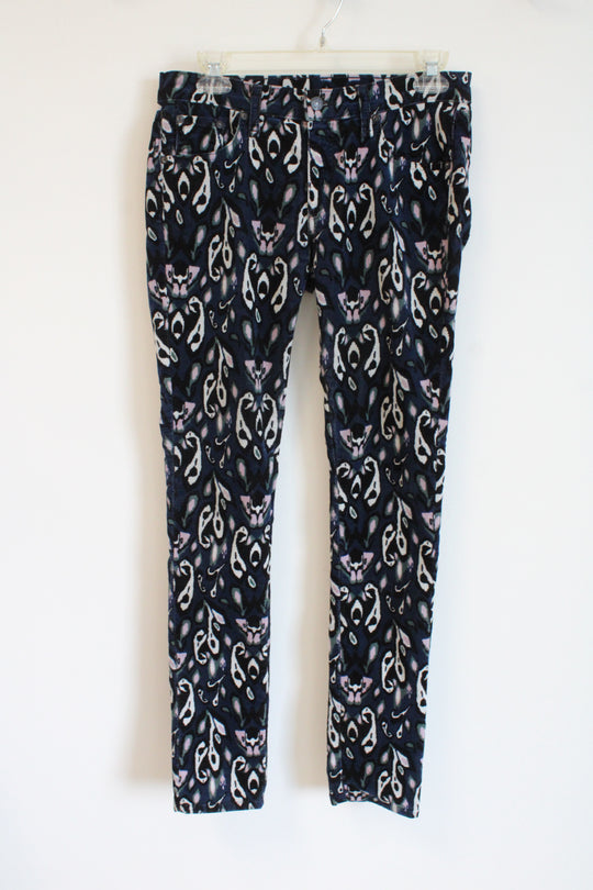 Rag & Bone Ikat Blue Patterned Corduroy Pants | 27