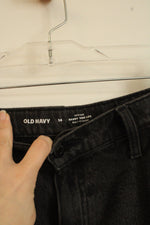 Old Navy Black Denim Washed Cotton Cargo Wide Leg Jean | 14