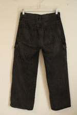 Old Navy Black Denim Washed Cotton Cargo Wide Leg Jean | 14