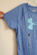 NEW Under Armour Blue with Teal Logo Athletic T-shirt | Y-L
