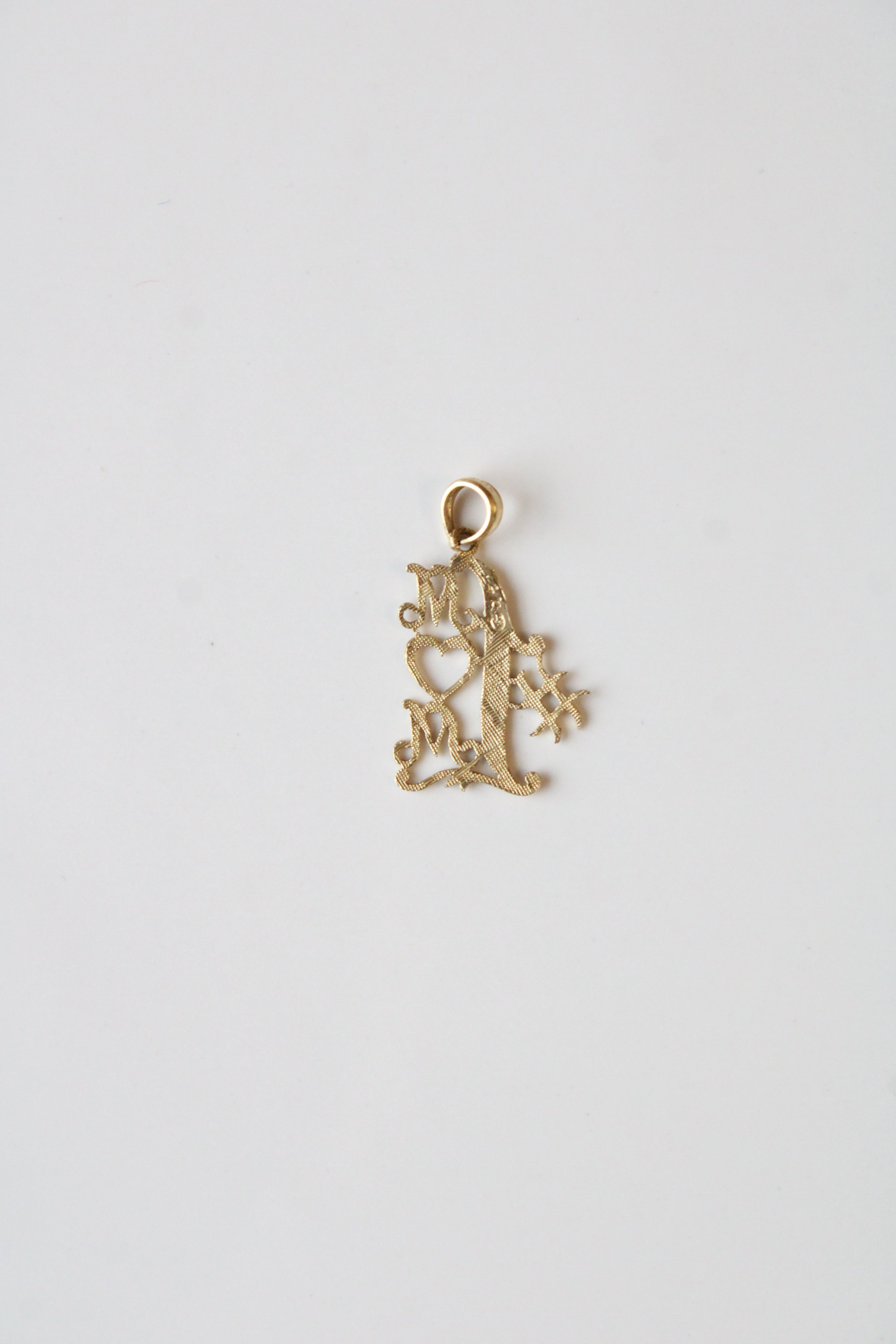 14K Yellow Gold #1 Mom Necklace Pendant