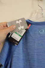 NEW Under Armour Blue with Teal Logo Athletic T-shirt | Y-L