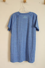 NEW Under Armour Blue with Teal Logo Athletic T-shirt | Y-L
