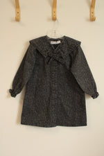 NEW Denim & Co Cheetah Printed Gray and Black Denim Collared Dress with Bow | 5/6