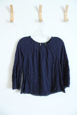Forever 21 Navy Flutter Sleeve Top | S
