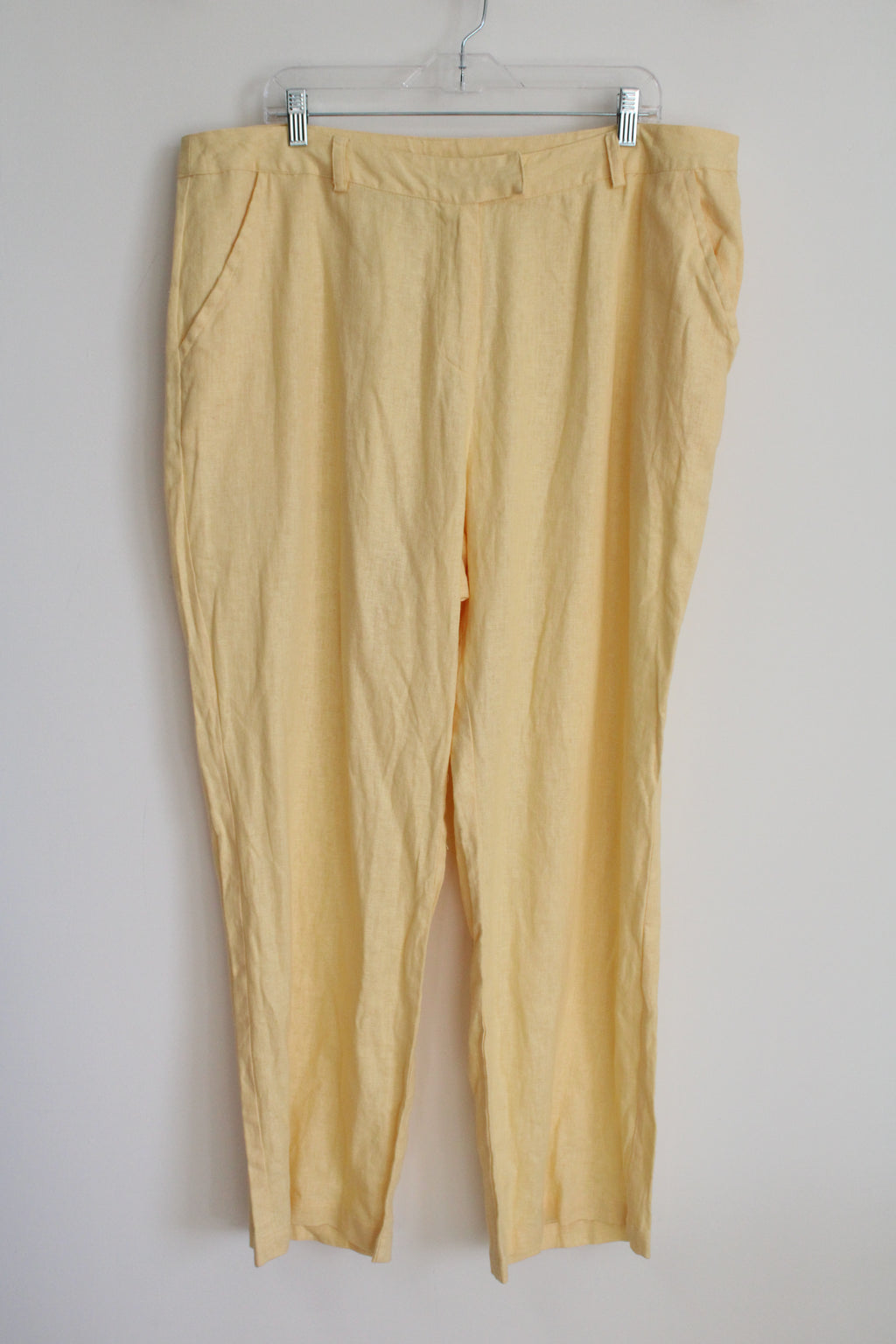 Carlucci Yellow Linen Blend Pants | 20