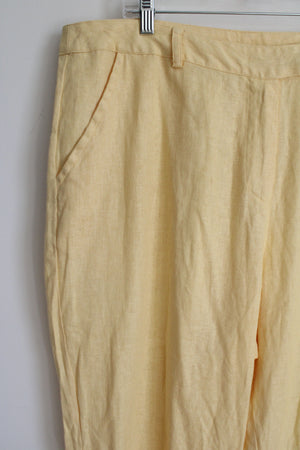 Carlucci Yellow Linen Blend Pants | 20
